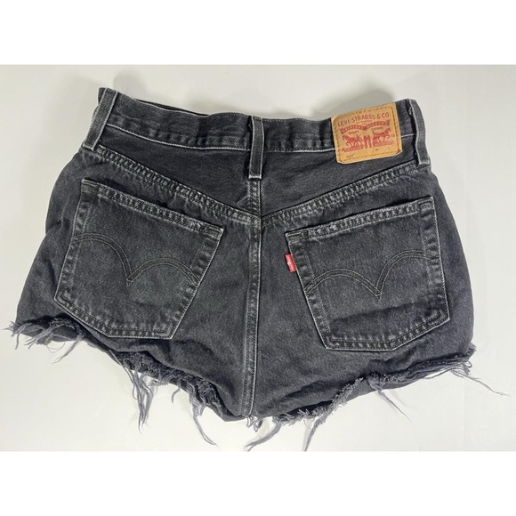 Levi's Charcoal Distressed Jean Shorts - Picture 2 of 8